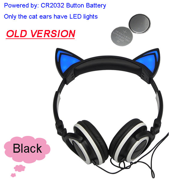 Foldable glowing cat headphones