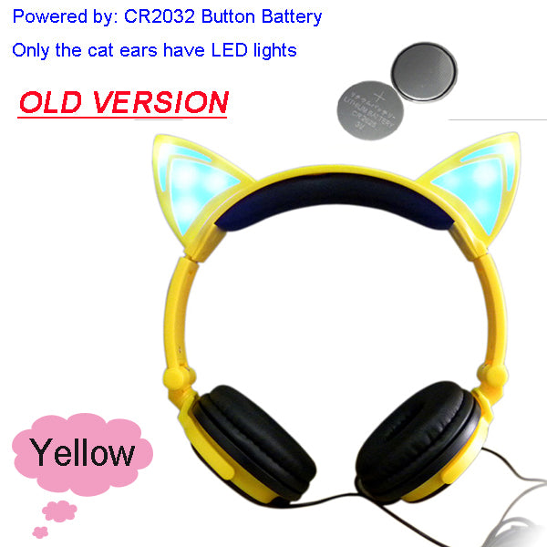 Foldable glowing cat headphones