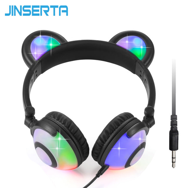 Foldable glowing cat headphones