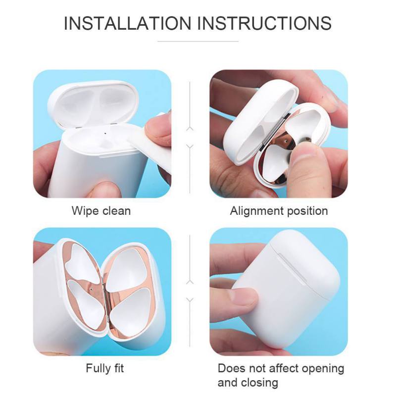 Metal Dust Guard for Apple Airpods Case